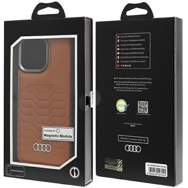 Audi Synthetic Leather MagSafe iPhone 15 Pro Max 6.7" brązowy/brown